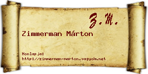 Zimmerman Márton névjegykártya